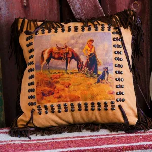 Best Friends Western Leather Throw Pillow storage cart, utility cart
