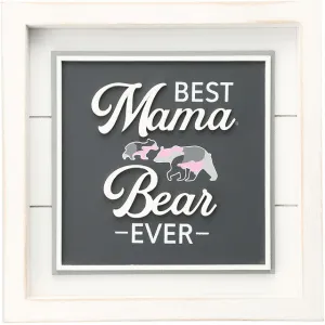 Best Mama Bear Ever 10" Wood Plaque Decorative Mirror,Home Decor Mirror