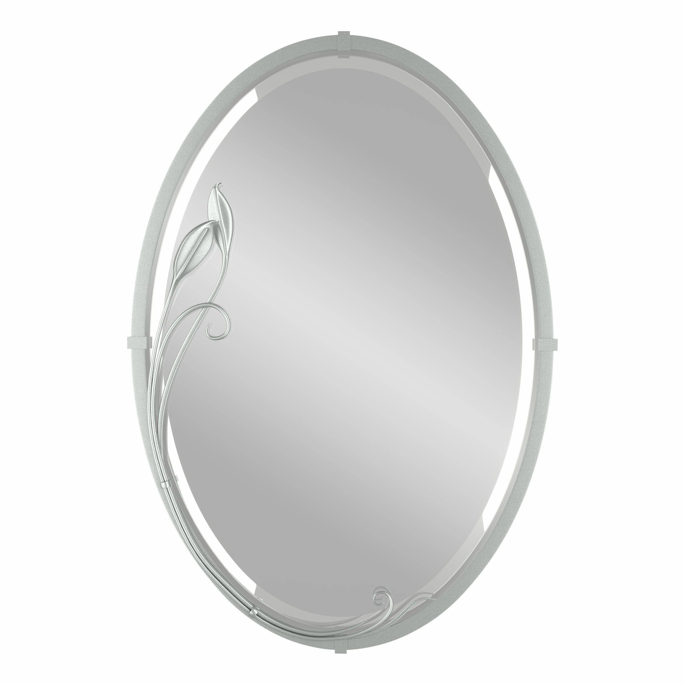 Beveled Oval Mirror with Leaf Wall Decor,modern wall decor set