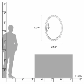 Beveled Oval Mirror with Leaf Mirrors,large decorative mirror