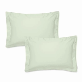 Bianca Fine Linens 400 Thread Count Cotton Sateen Oxford 50x75cm   border Pack of 2 Pillow cases with envelope closure Green Bedding,luxury bedding sets
