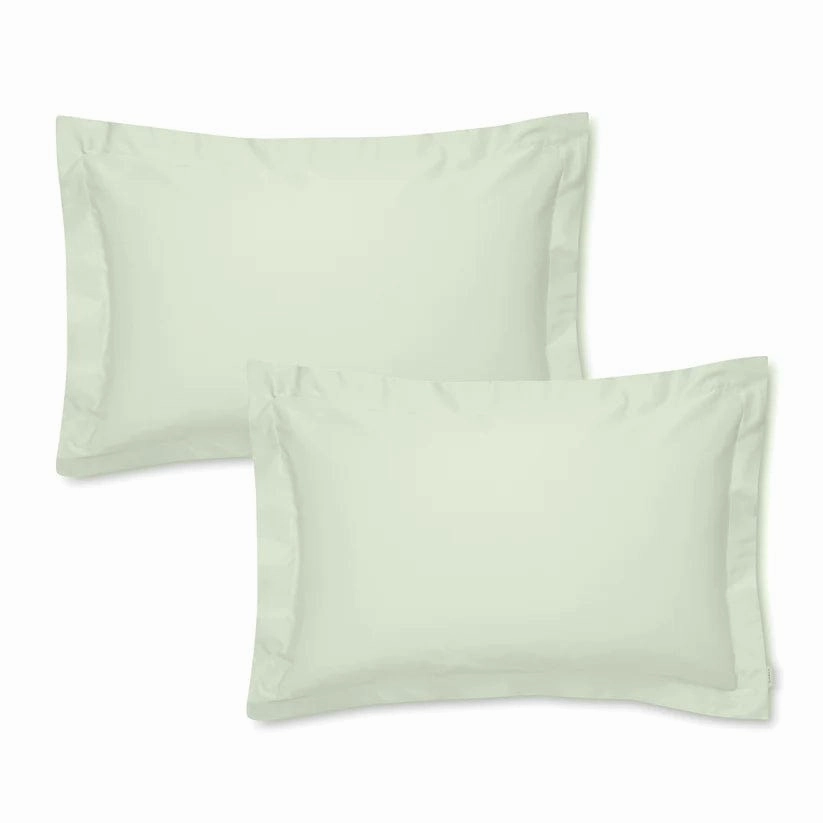Bianca Fine Linens 400 Thread Count Cotton Sateen Oxford 50x75cm   border Pack of 2 Pillow cases with envelope closure Green Bedding,luxury bedding sets