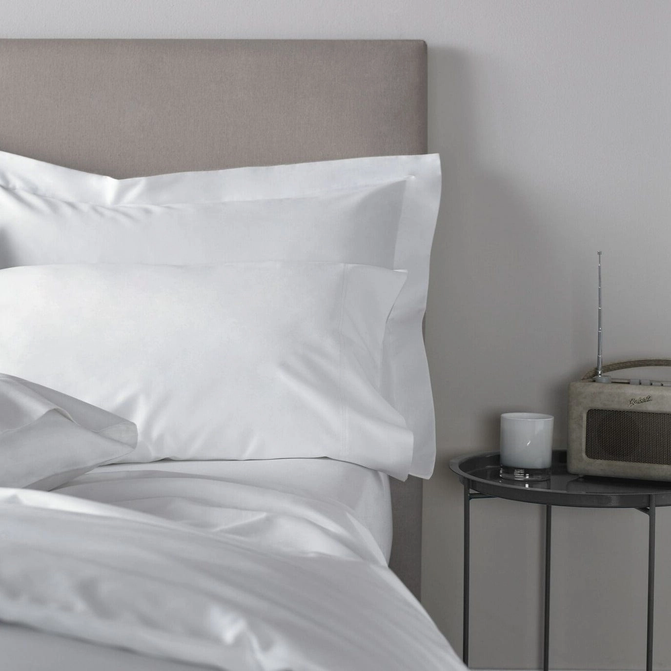 Bianca Fine Linens Cotton Sateen 400 Thread Count Duvet Cover Set White