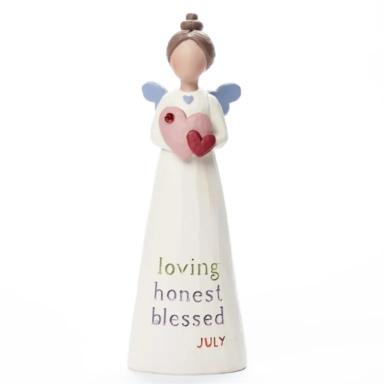 Birthstone Angel 5.25" Figurine July Loving Honest Blessed Decorative Mirror,Home Decor Mirror