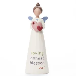 Birthstone Angel 5.25" Figurine July Loving Honest Blessed Decorative Mirror,Home Decor Mirror