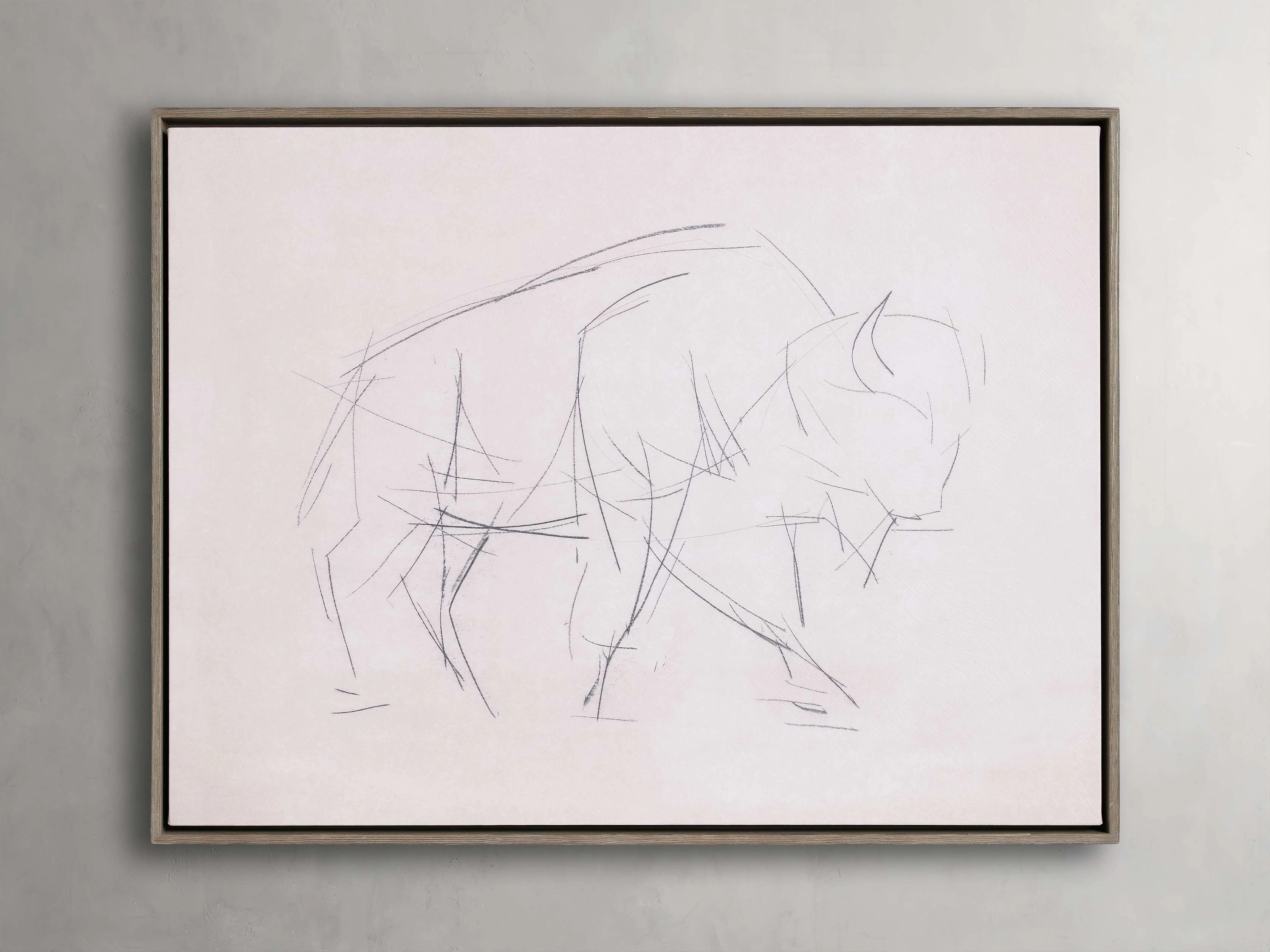 Bison Study Framed Print Wall Art,canvas wall art set