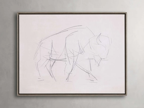 Bison Study Framed Print Wall Art,canvas wall art set