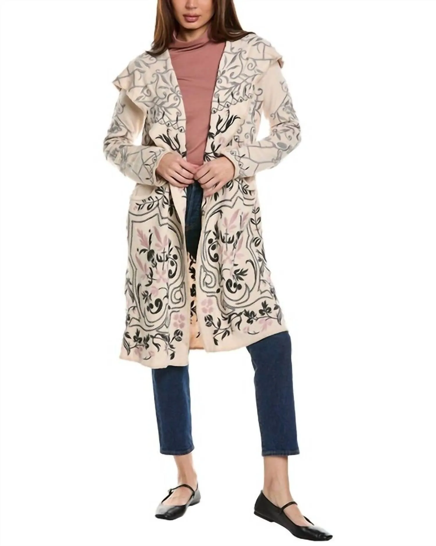 Biya Primrose Duster In Ecru