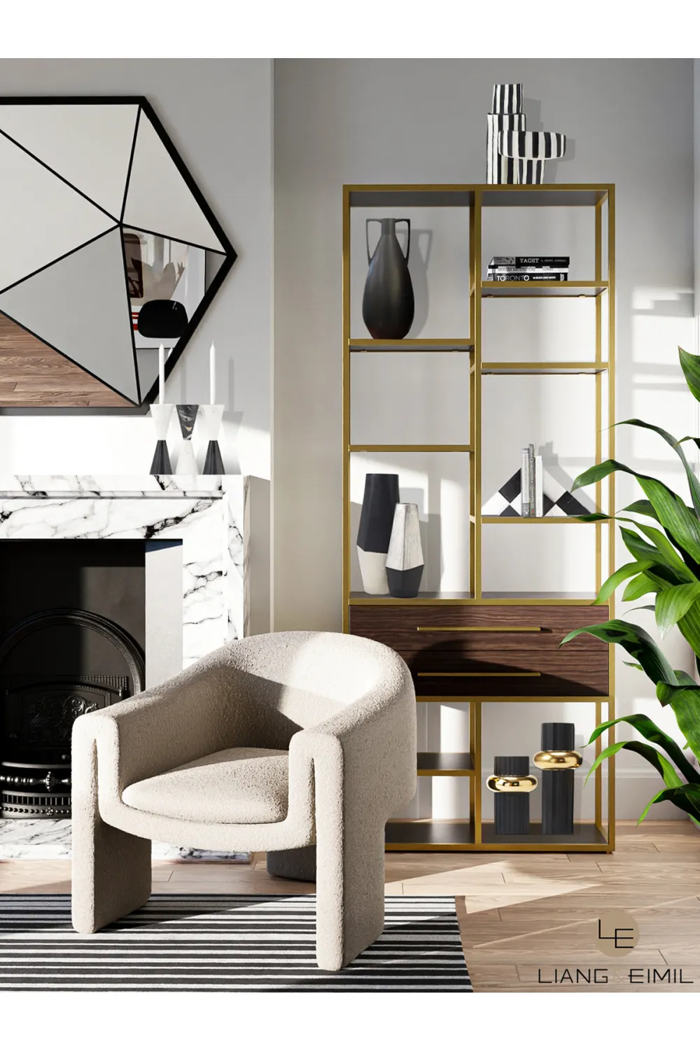Black & Gold Gilt Ceramic Vase  L | Liang & Eimil Richmond I