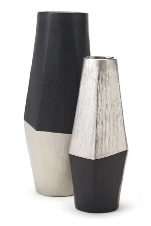 Black & Silver Ceramic Vase - L | Liang & Eimil Diamond I Vase,Glass Vase