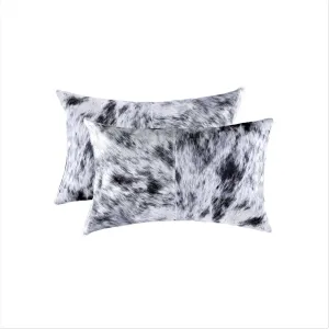 Black & White Salt Pepper Cowhide Pillow Set storage cart, utility cart