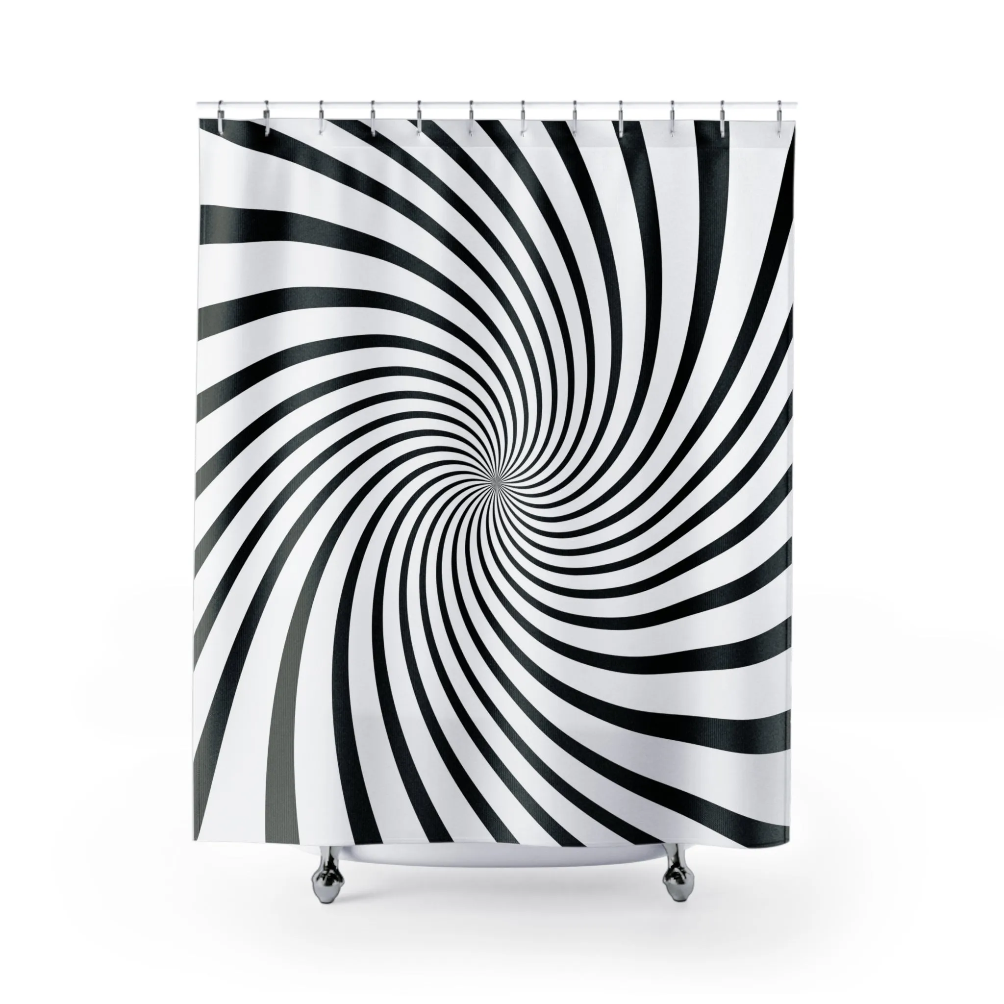Black and White Shower Curtain | Retro Fabric Bath Curtain Lighting,Home Lighting