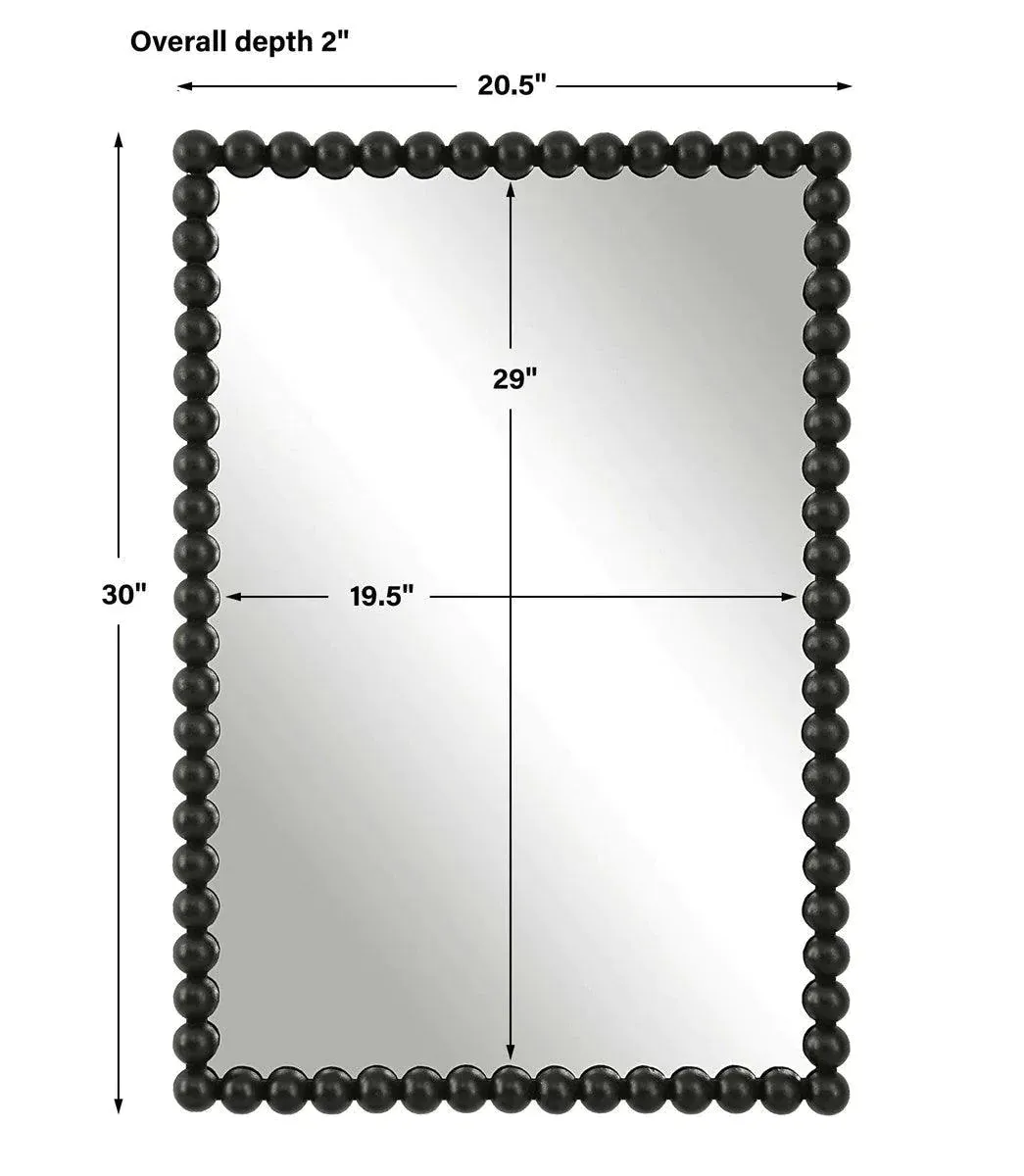 Black Beaded Framed Wall Mirror