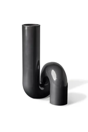 Black Ceramic Modern Vase | Pols Potten Yourtube Vase,Glass Vase
