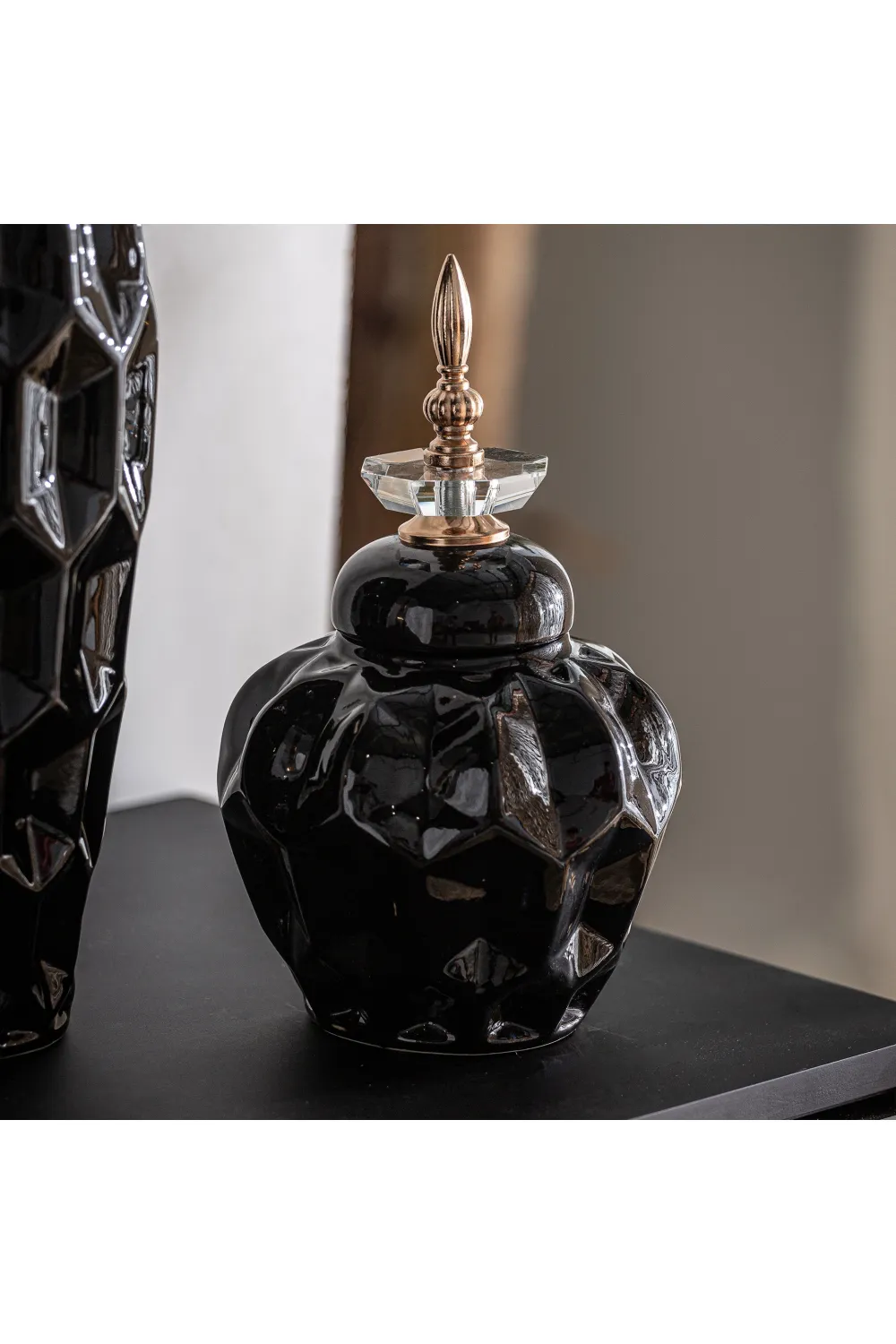 Black Ceramic Oriental Vase S | Vical Home Heyer