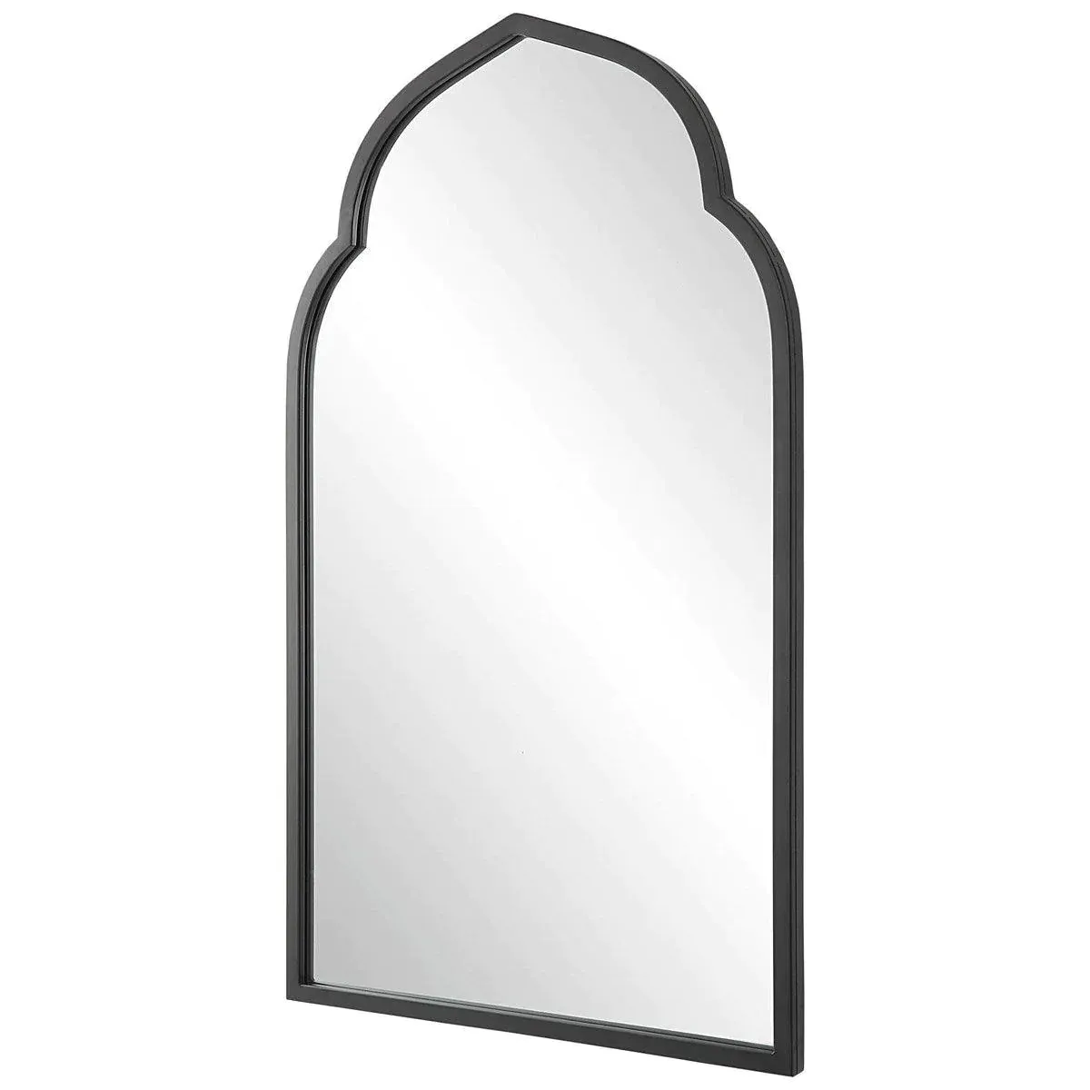 Black Moroccan Inspired Arch Framed Wall Mirror