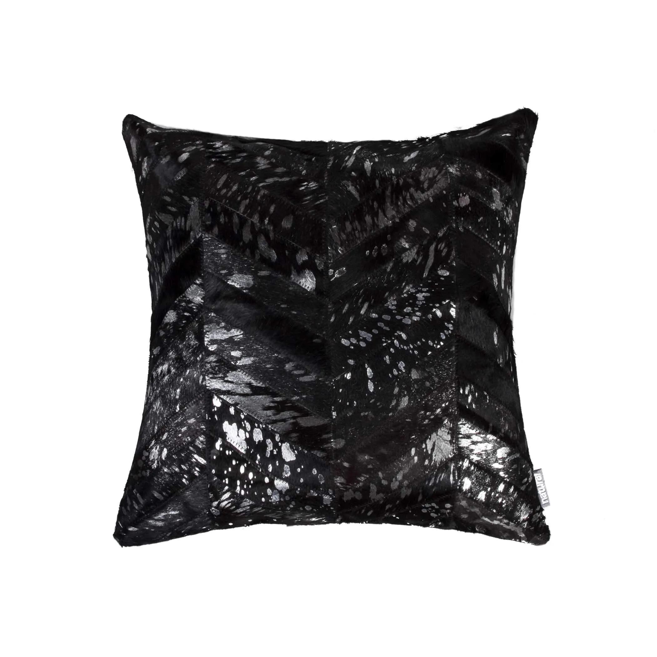 Black Silver Acid Washed Cowhide Pillow storage cart, utility cart