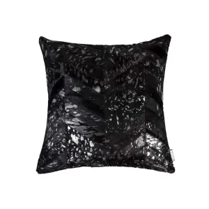 Black Silver Acid Washed Cowhide Pillow storage cart, utility cart