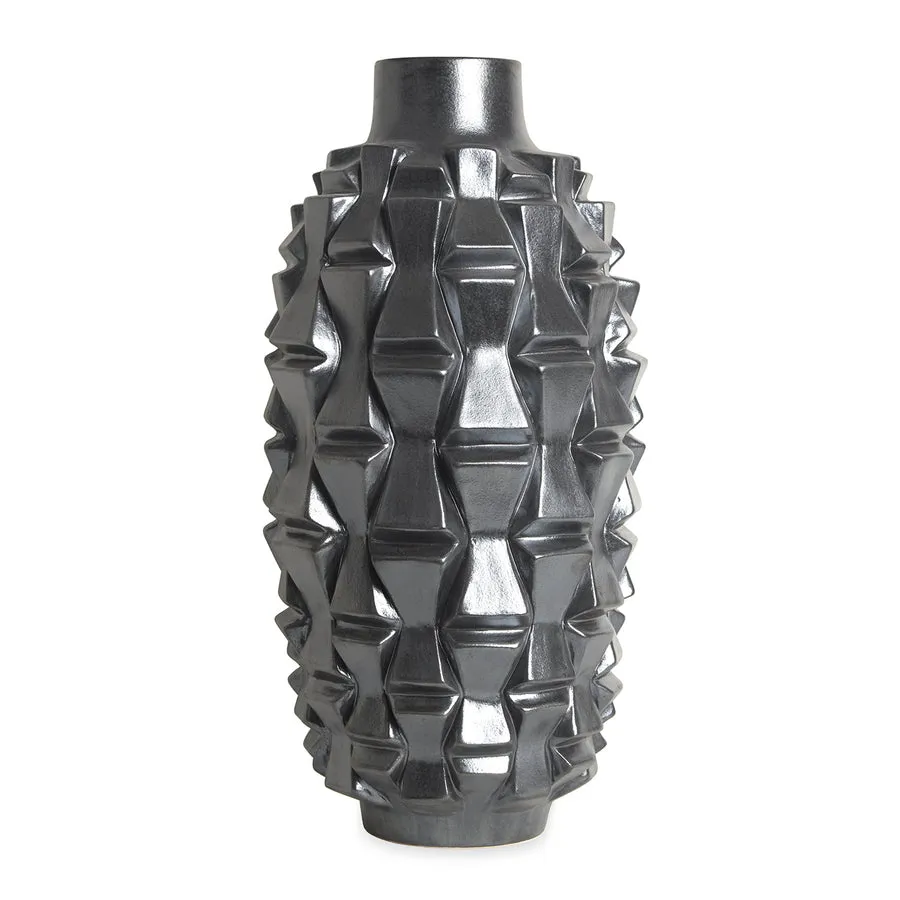 Black Stoneware Bowtie Vase | Jonathan Adler Grenade Vase,Glass Vase