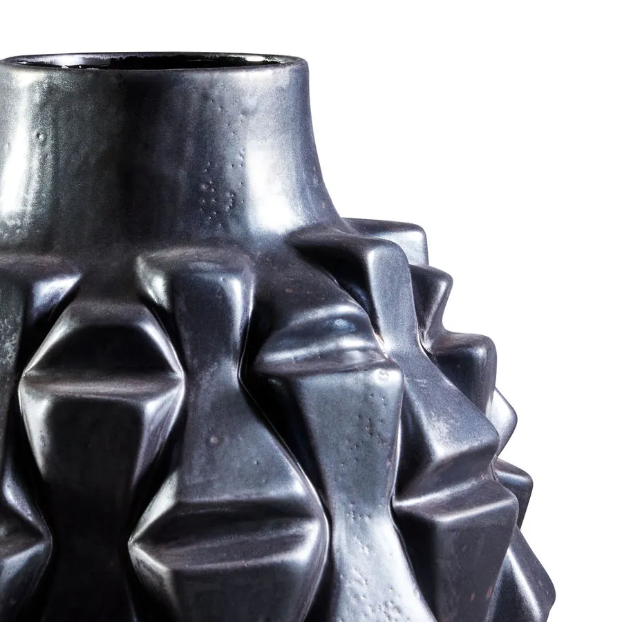 Black Stoneware Bowtie Vase | Jonathan Adler Grenade