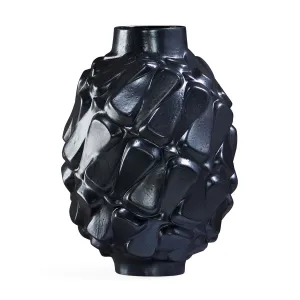Black Stoneware Vase | Jonathan Adler Grenade Zipper Vase,Glass Vase
