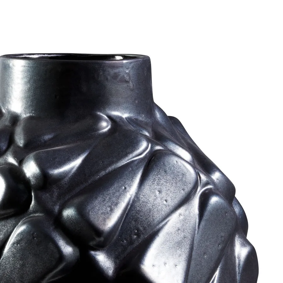 Black Stoneware Vase | Jonathan Adler Grenade Zipper