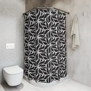Black White Shower Curtain | Art Deco Nouveau Abstract Bath Curtain Lighting,Home Lighting