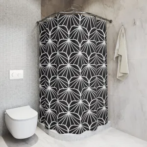 Black White Shower Curtain | Art Deco Nouveau Bath Curtain Lighting,Home Lighting
