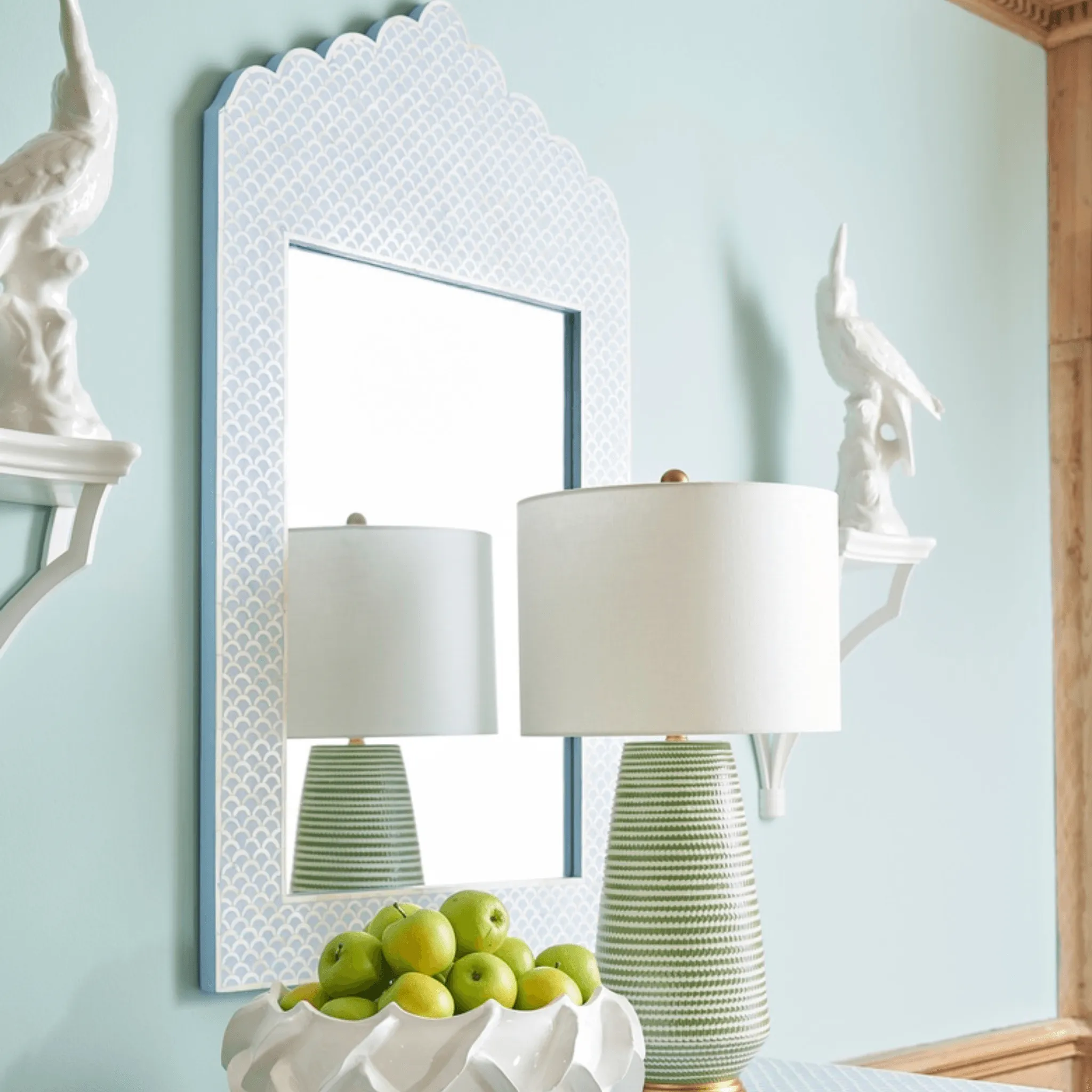 Blue and Cream Wall Mirror
