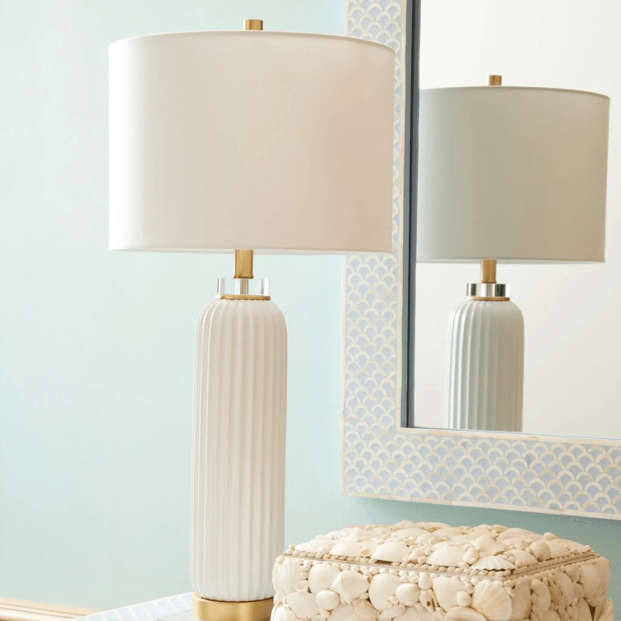 Blue and Cream Wall Mirror