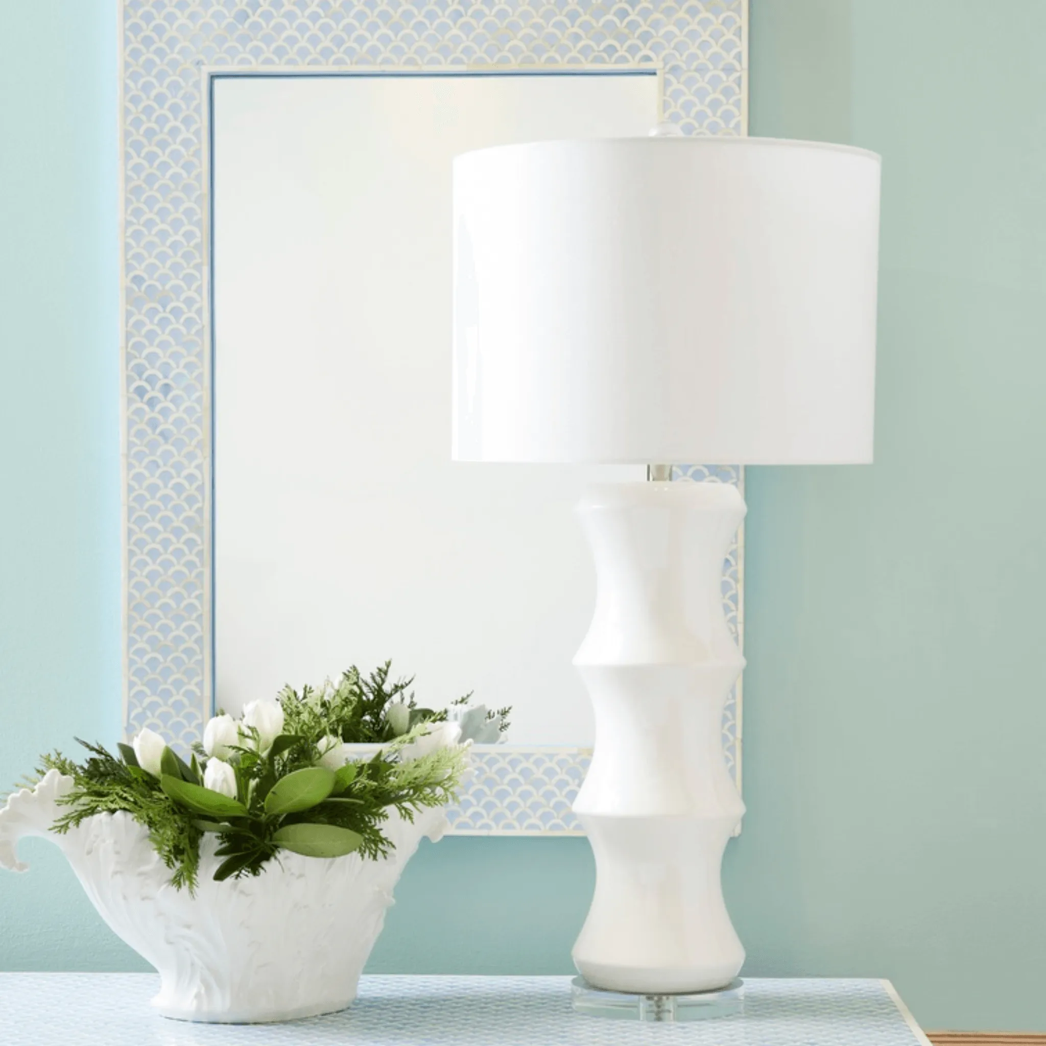Blue and Cream Wall Mirror