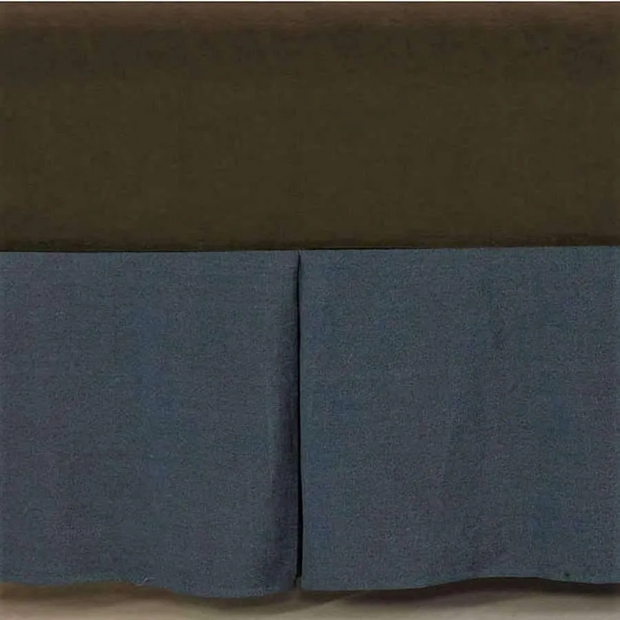 Blue Denim Bed Skirt - King bed skirt, dust ruffle