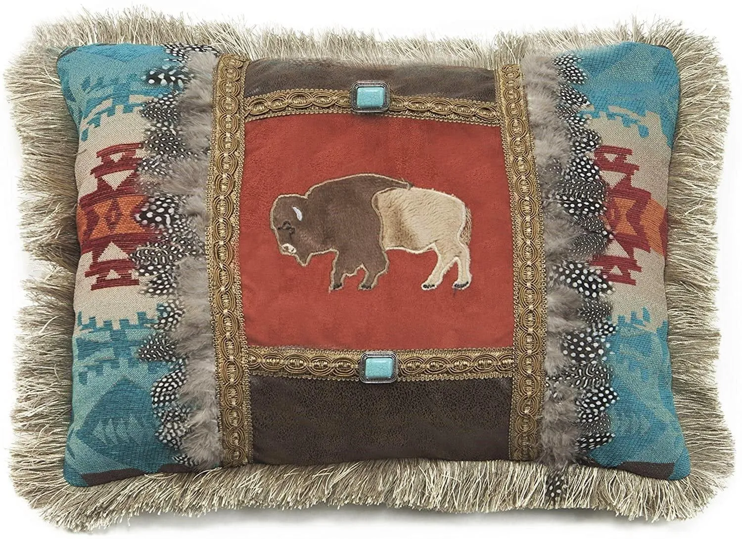 Blue Dorado Feathered Buffalo Pillow storage cart, utility cart