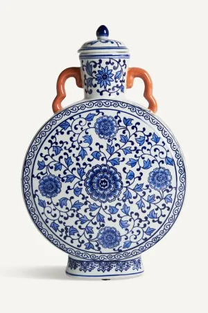 Blue Foliage Ceramic Vase | Vical Home Plitz Vase,Glass Vase