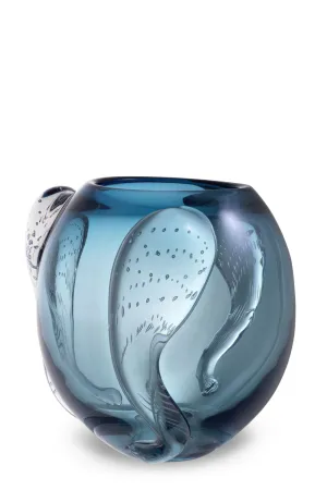 Blue Handblown Glass Vase | Eichholtz Sianluca L Vase,Glass Vase