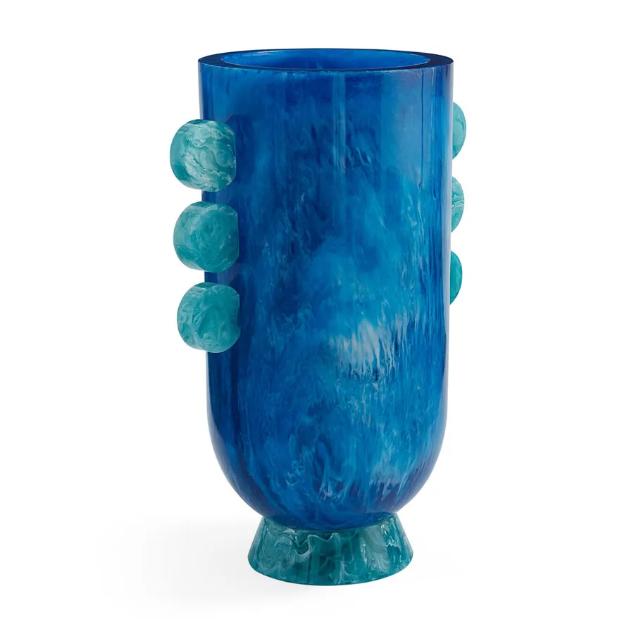 Blue Marbleized Vase | Jonathan Adler Mustique Disc