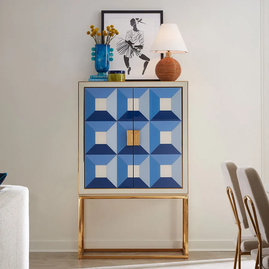 Blue Marbleized Vase | Jonathan Adler Mustique Disc