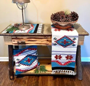 Blue Navajo Textile Collection storage cart, utility cart