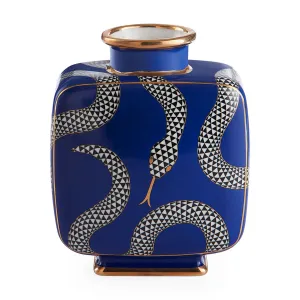 Blue Porcelain Square Vase | Jonathan Adler Eden Vase,Glass Vase