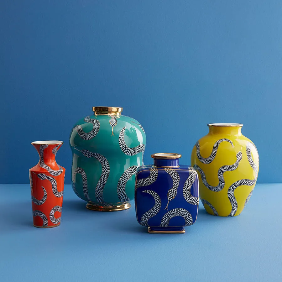 Blue Porcelain Square Vase | Jonathan Adler Eden