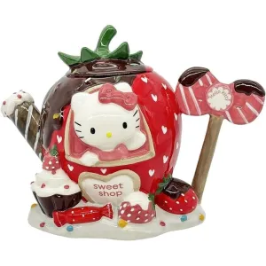 Blue Sky Clayworks Hello Kitty Sweet Strawberry Shop Teapot Decorative Mirror,Home Decor Mirror