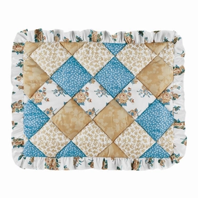 Blue Multi-Colored Heather Quilted Ruffled Pillow Sham pillowcases,cotton pillow covers,bed linen