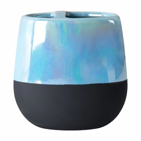 Blue Poppies Toothbrush Holder - 4.09" x 2.48" x 4.09" Toothbrush Holder,Bathroom Organizer