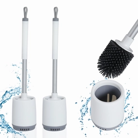 BNK 3 Pack Toilet Brush and Holder for Bathroom Cleaning,Bathroom Accessories Toilet Bowl Cleaners with Silicone Bristles Toilet Brush,Bathroom Cleaner