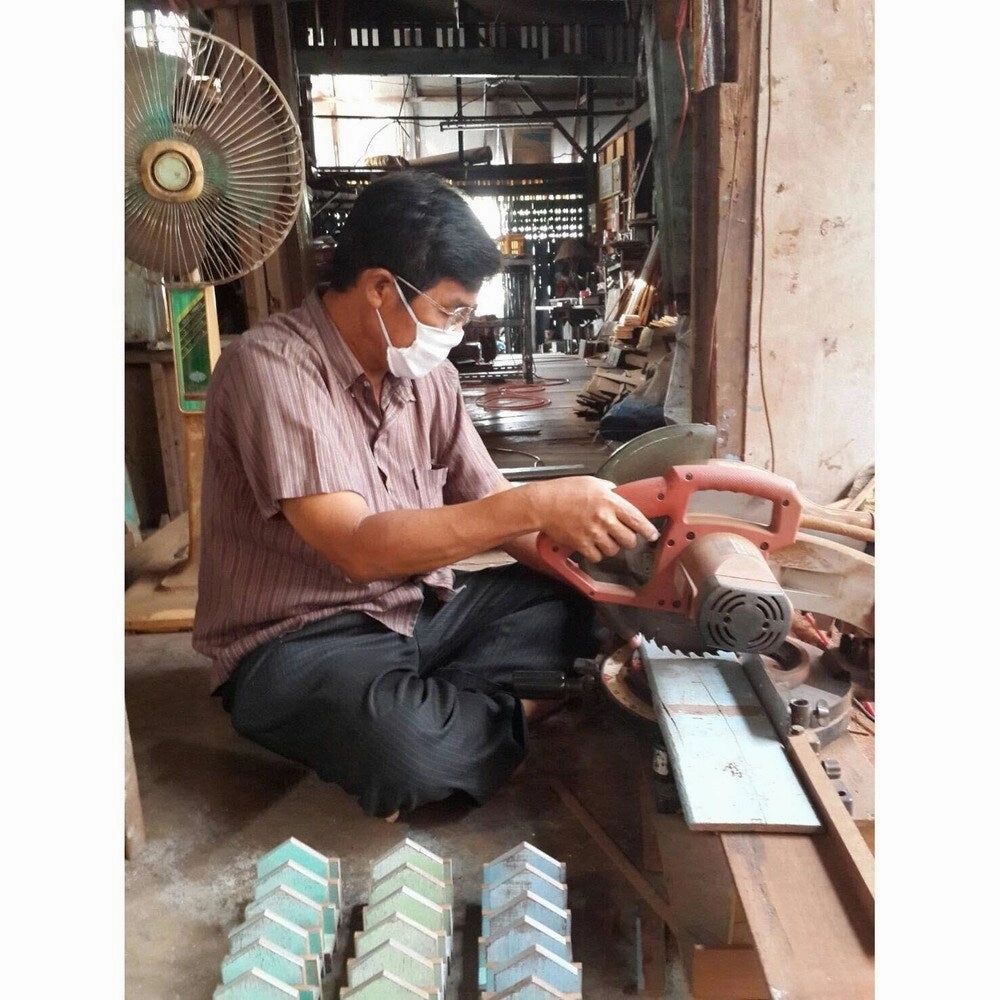 Boat Wood Toothbrush/ Pen Holder (Thailand)
