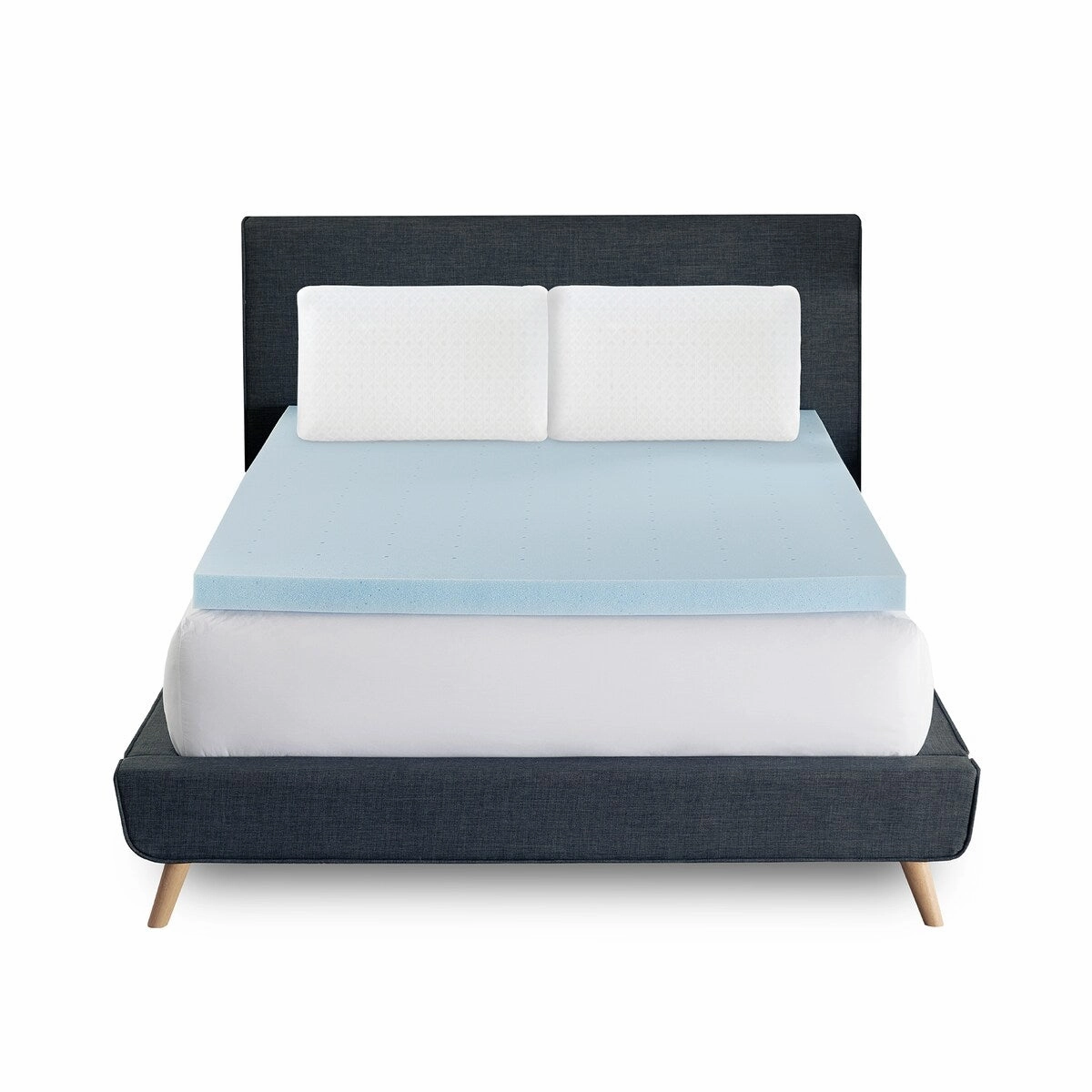Bodipedic 3-Inch Memory Foam Topper and 2-Pack Pillow Bedding Bundle mattress pads,mattress topper,bed protection