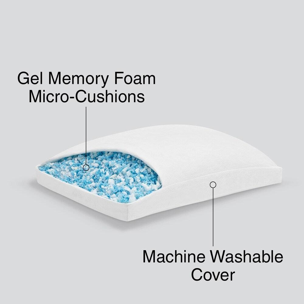Bodipedic Gel Memory Foam Micro-Cushion Gusset Pillow (Set of 2)