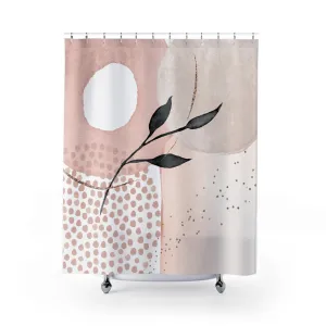 Boho Abstract Shower Curtain | Blush Pink, Grey Black Leaf Lighting,Home Lighting