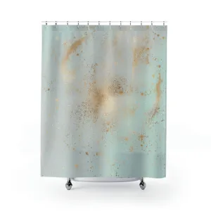 boho abstract shower curtain | Mint Teal Green Blue, Beige Bathroom Decor Lighting,Home Lighting