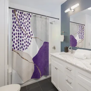 Boho Abstract Shower Curtain | Modern Grey, Lilac Purple Beige Lighting,Home Lighting